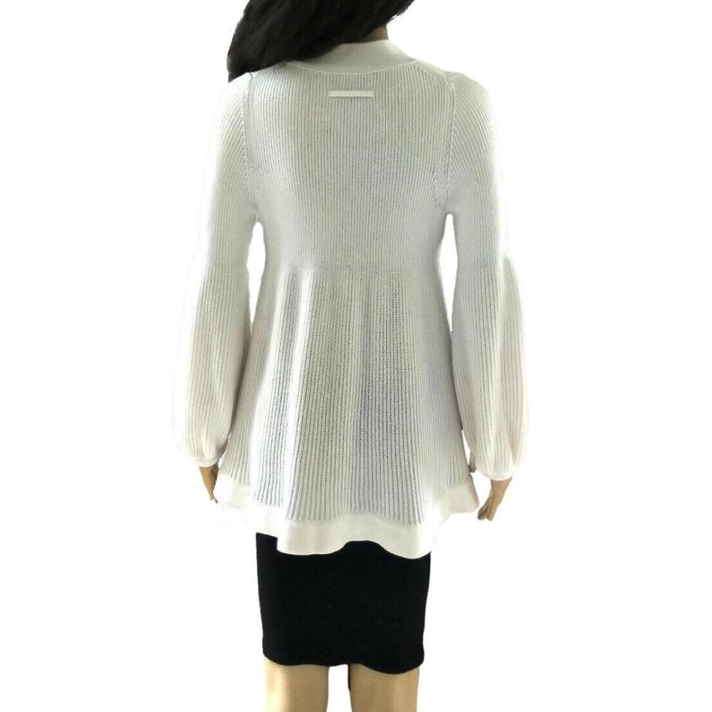 Escada Ivory Babydoll Butterfly Sleeve Cardigan Sweater 36 XS S - Picture 5 of 9